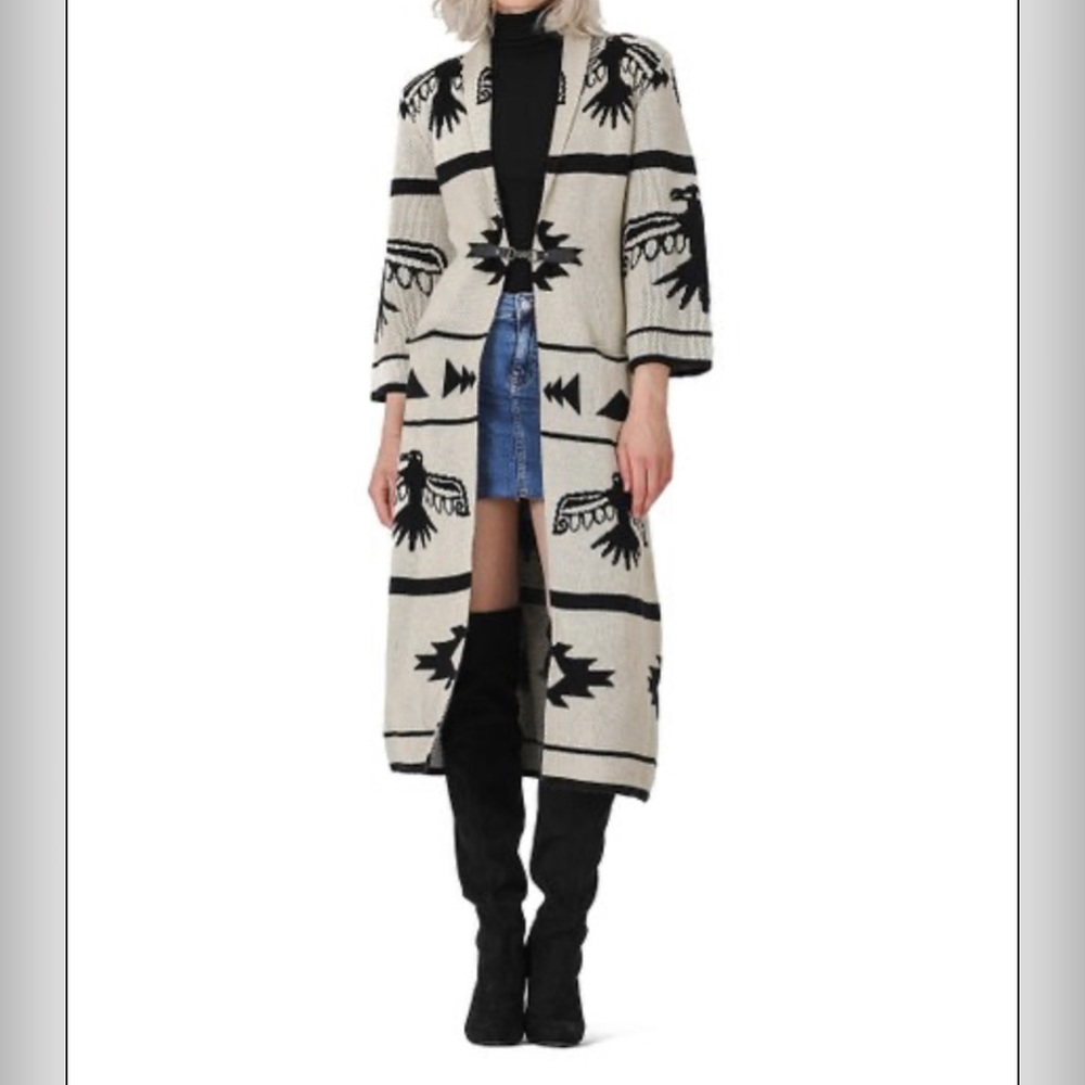 Tribal Duster with Pockets; Neutral Colors; size Large